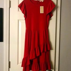 NWT MICHAEL Michael Kors red currant dress Size XS